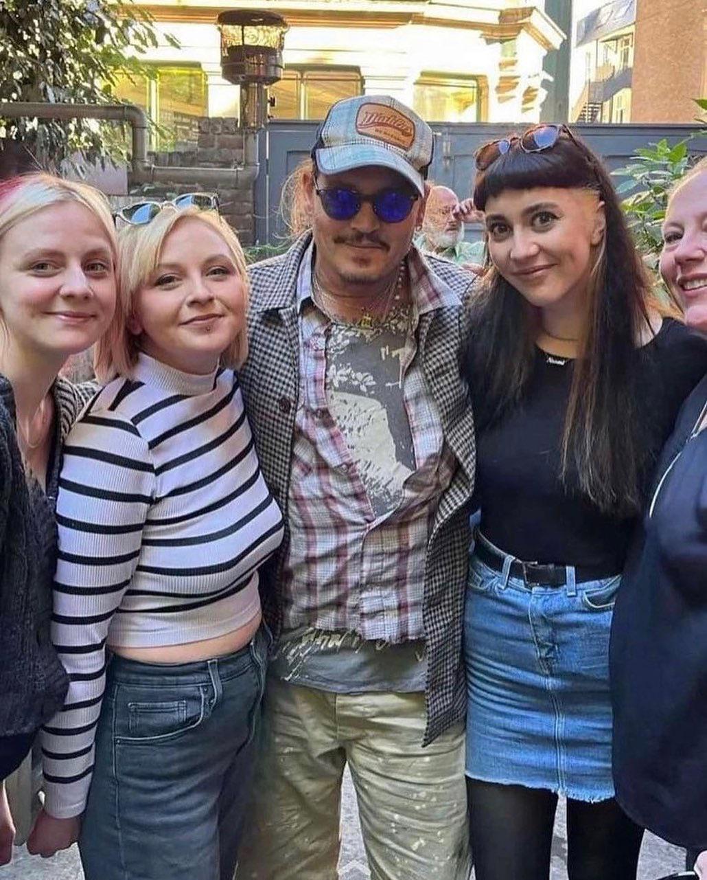 Johnny Depp with fans